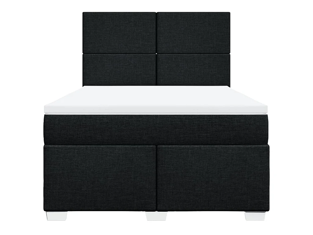 Giroletto a Molle con Materasso Nero 160x200 cm in Tessuto