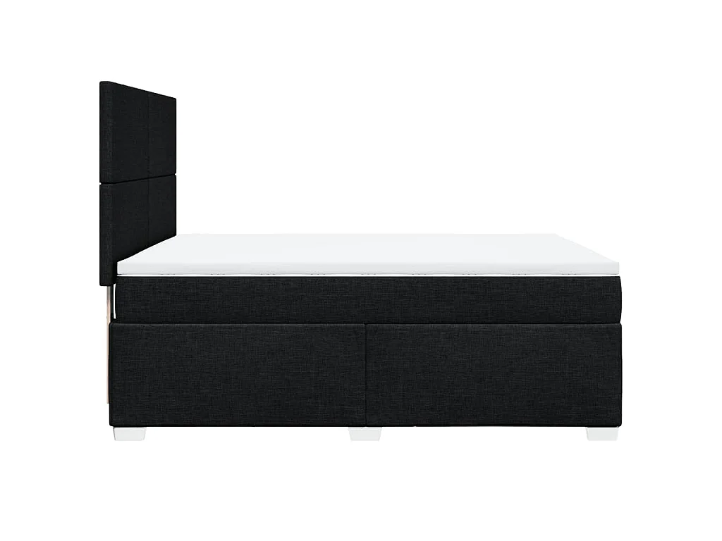Giroletto a Molle con Materasso Nero 160x200 cm in Tessuto