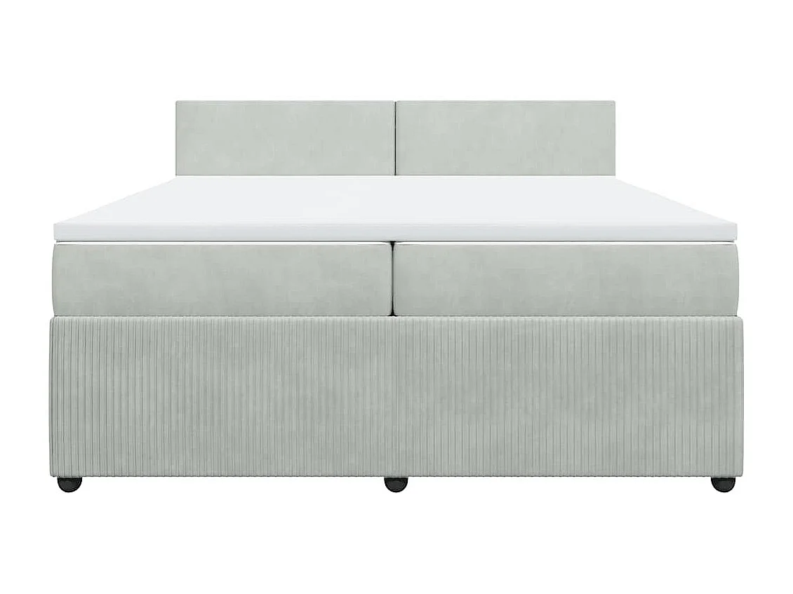 Boxspring met matras fluweel lichtgrijs 200x200 cm