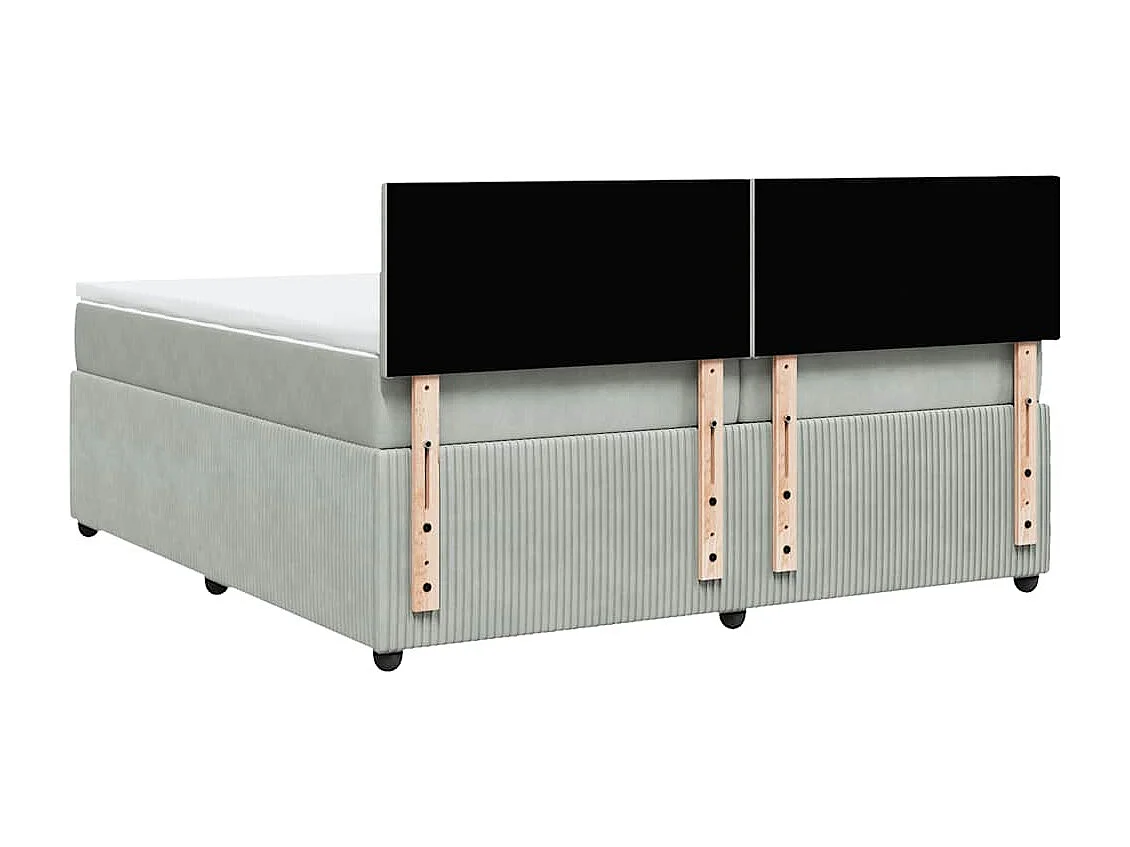 Boxspring met matras fluweel lichtgrijs 200x200 cm