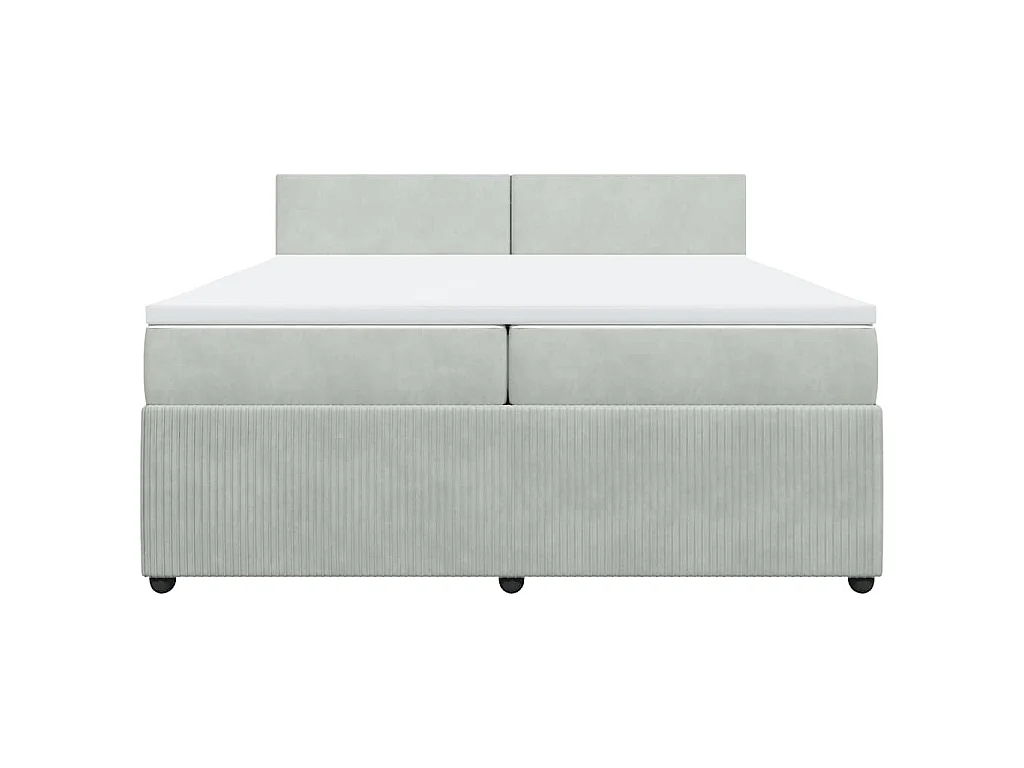 Boxspring met matras fluweel lichtgrijs 200x200 cm