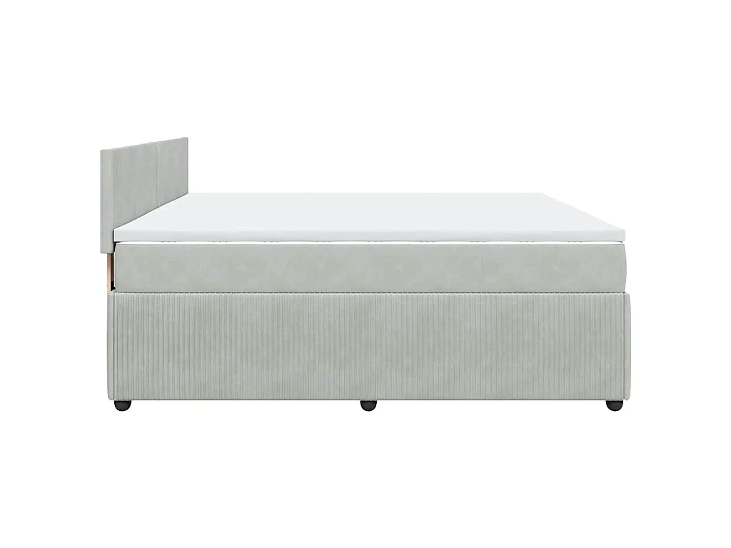 Boxspring met matras fluweel lichtgrijs 200x200 cm