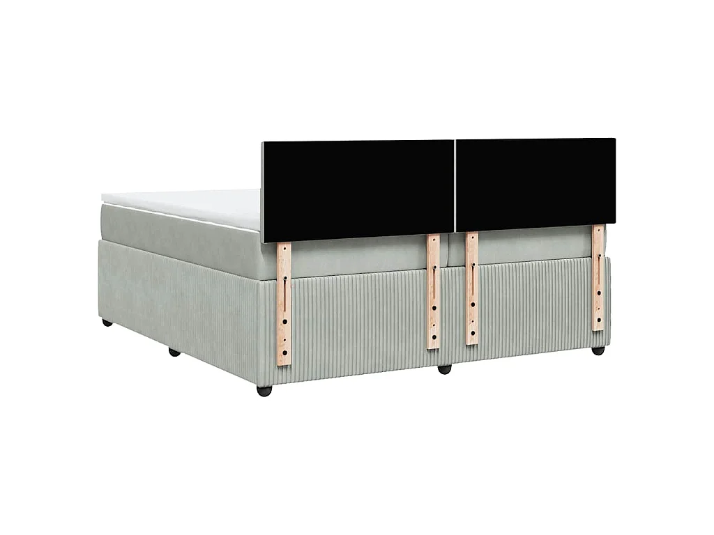 Boxspring met matras fluweel lichtgrijs 200x200 cm