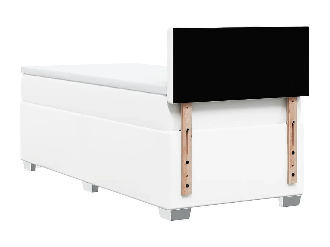 Sommier à lattes de lit avec matelas Blanc 90x200 cm Similicuir