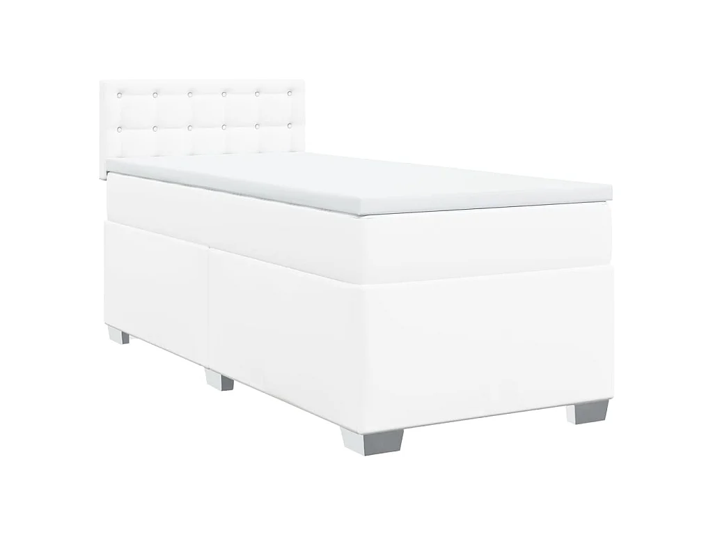 Boxspring met matras kunstleer wit 90x200 cm