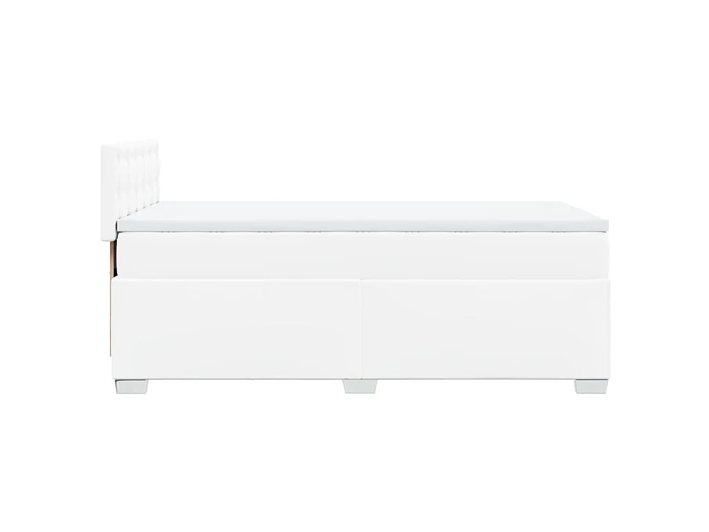 Boxspring met matras kunstleer wit 90x200 cm
