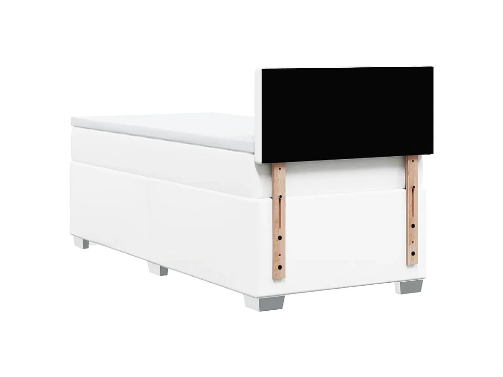Boxspring met matras kunstleer wit 90x200 cm
