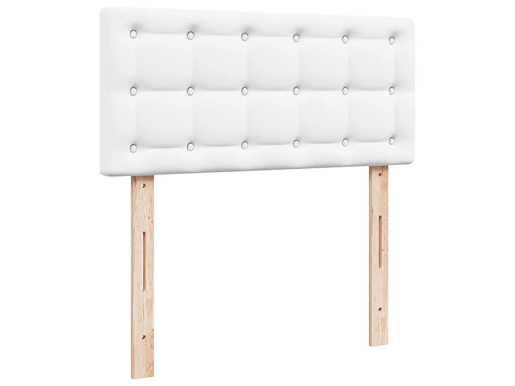 Boxspring met matras kunstleer wit 90x200 cm