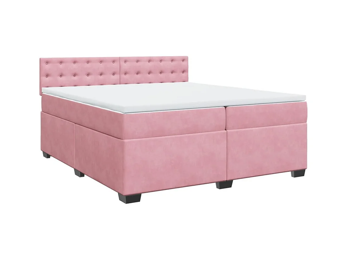 Sommier à lattes de lit avec matelas Rose 200x200 cm Velours