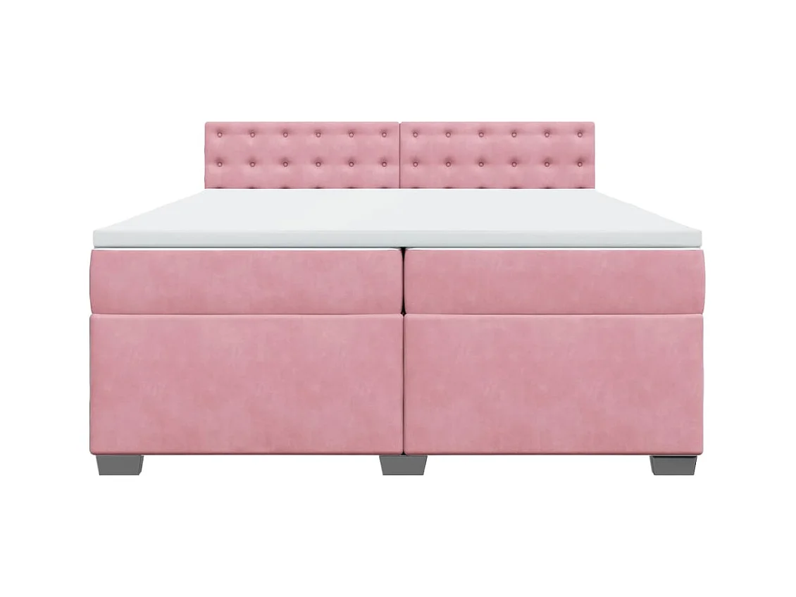 Sommier à lattes de lit avec matelas Rose 200x200 cm Velours