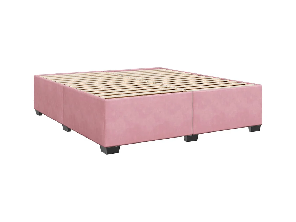 Sommier à lattes de lit avec matelas Rose 200x200 cm Velours