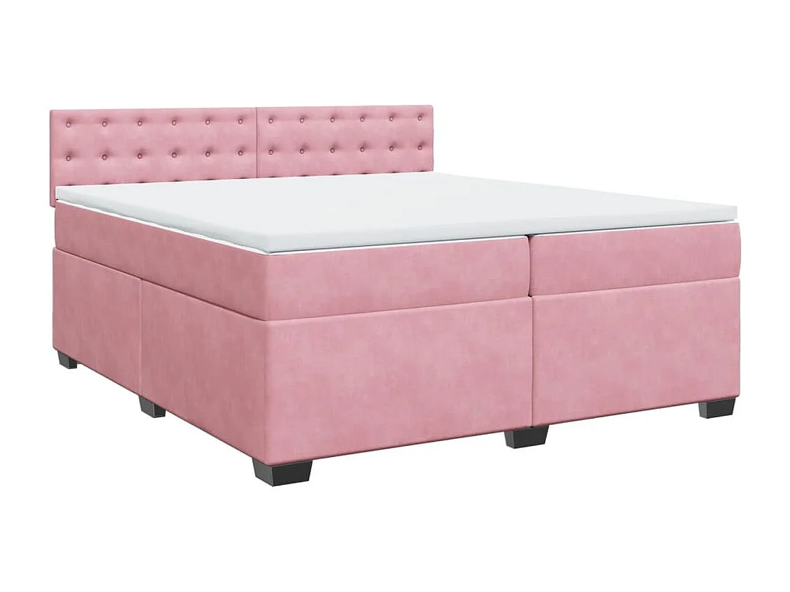 Sommier à lattes de lit avec matelas Rose 200x200 cm Velours