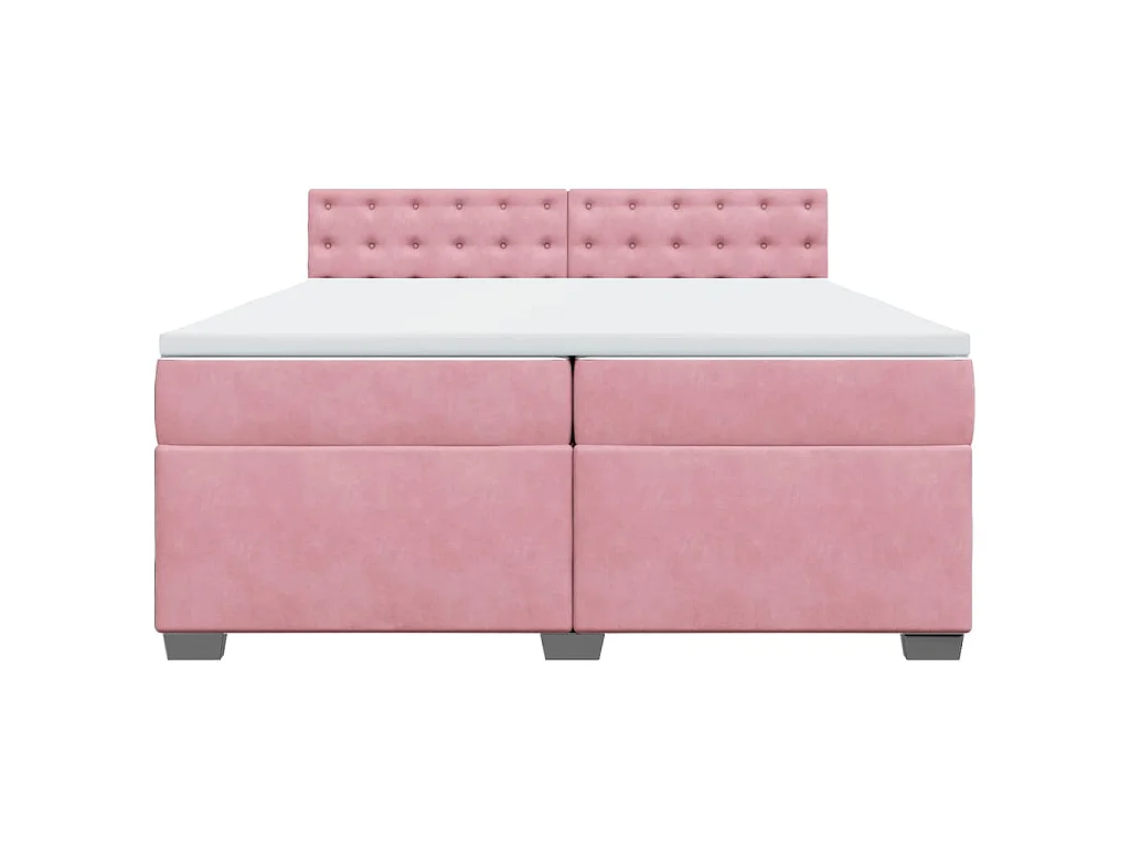 Boxspringbett mit Matratze Rosa 200x200 cm Samt