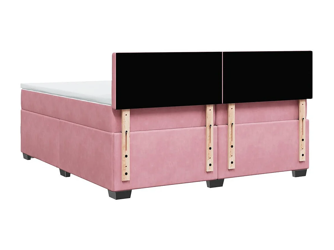 Boxspringbett mit Matratze Rosa 200x200 cm Samt