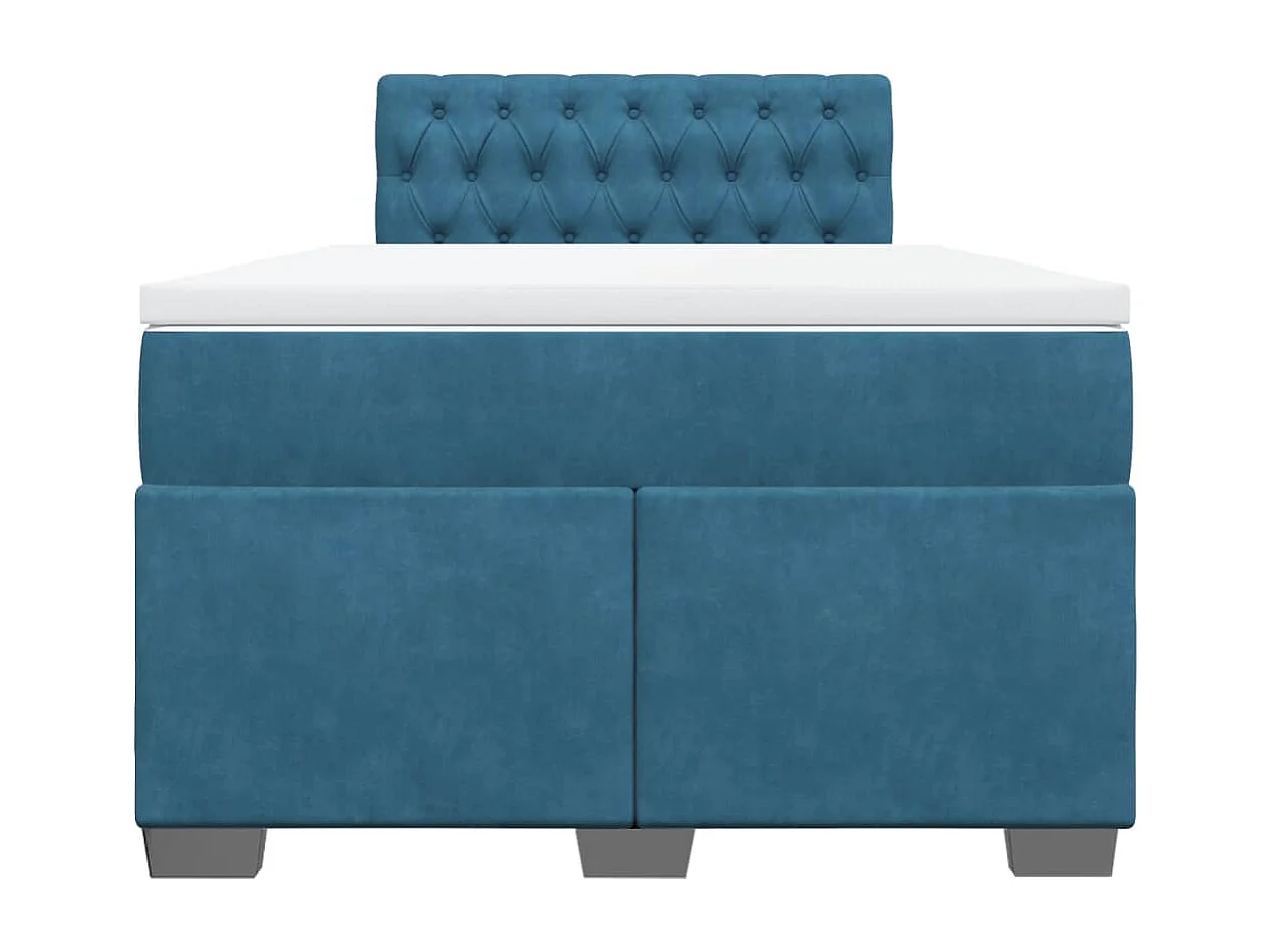 Giroletto a Molle con Materasso Blu 120x200 cm in Velluto