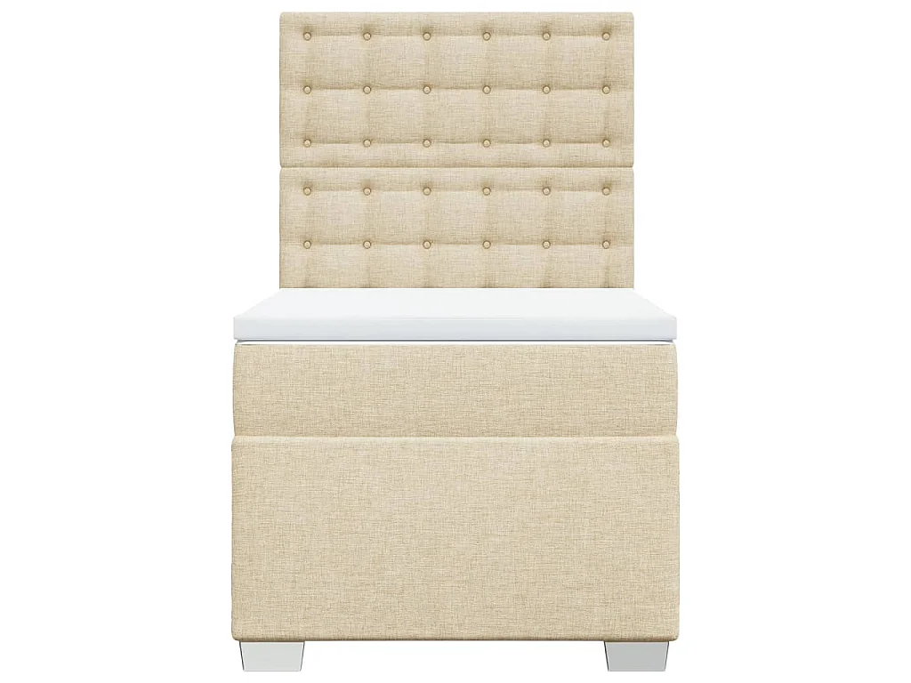 Boxspring met matras stof crèmekleurig 100x200 cm