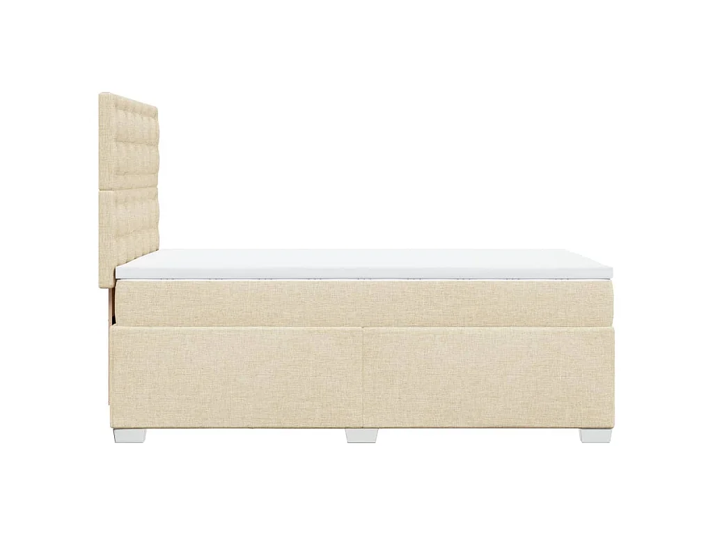 Boxspring met matras stof crèmekleurig 100x200 cm
