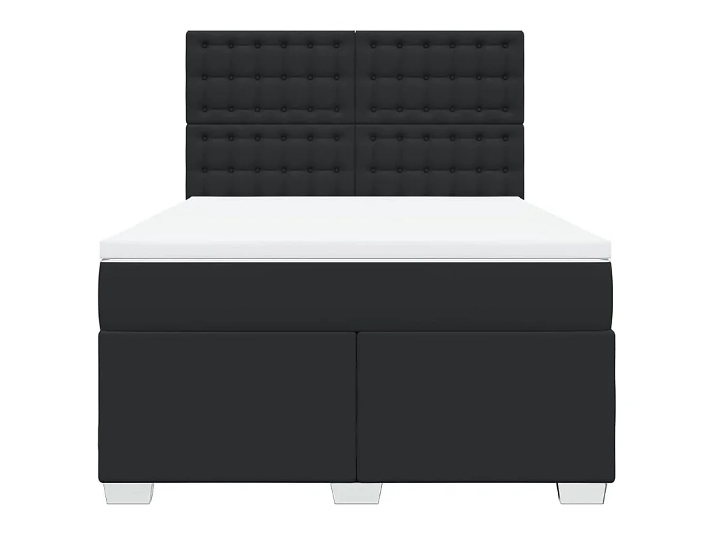 Boxspring met matras kunstleer zwart 160x200 cm