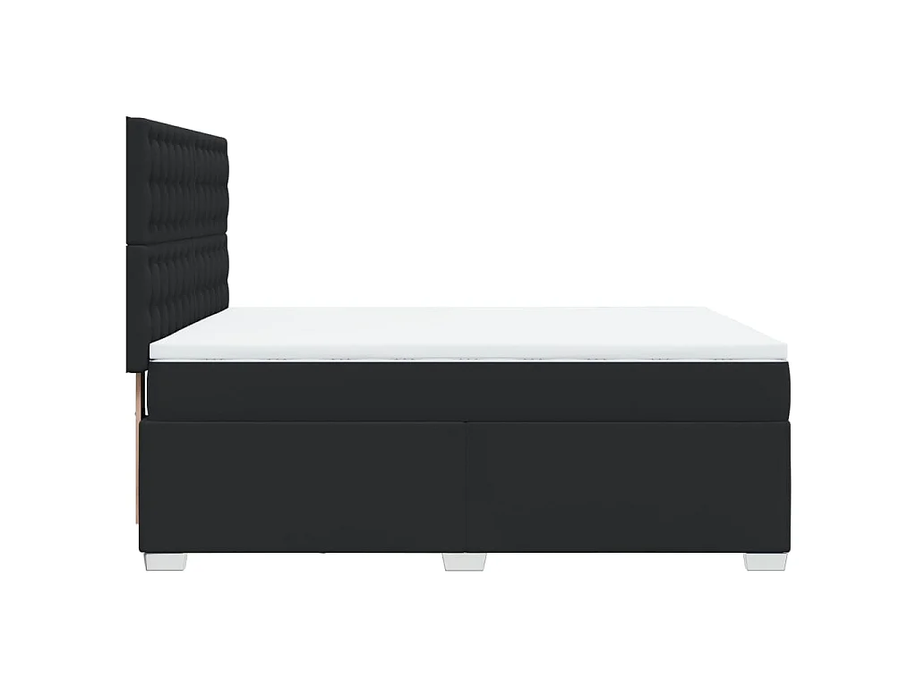 Boxspring met matras kunstleer zwart 160x200 cm