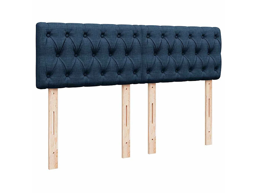 Sommier à lattes de lit avec matelas Bleu 140x190 cm Tissu