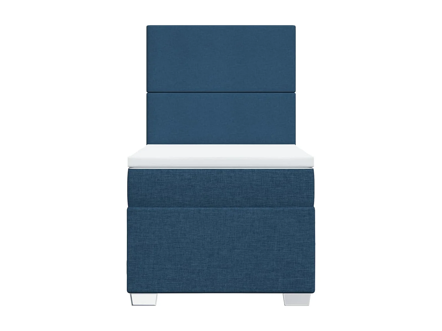 Cama box spring con colchón tela azul 80x200 cm