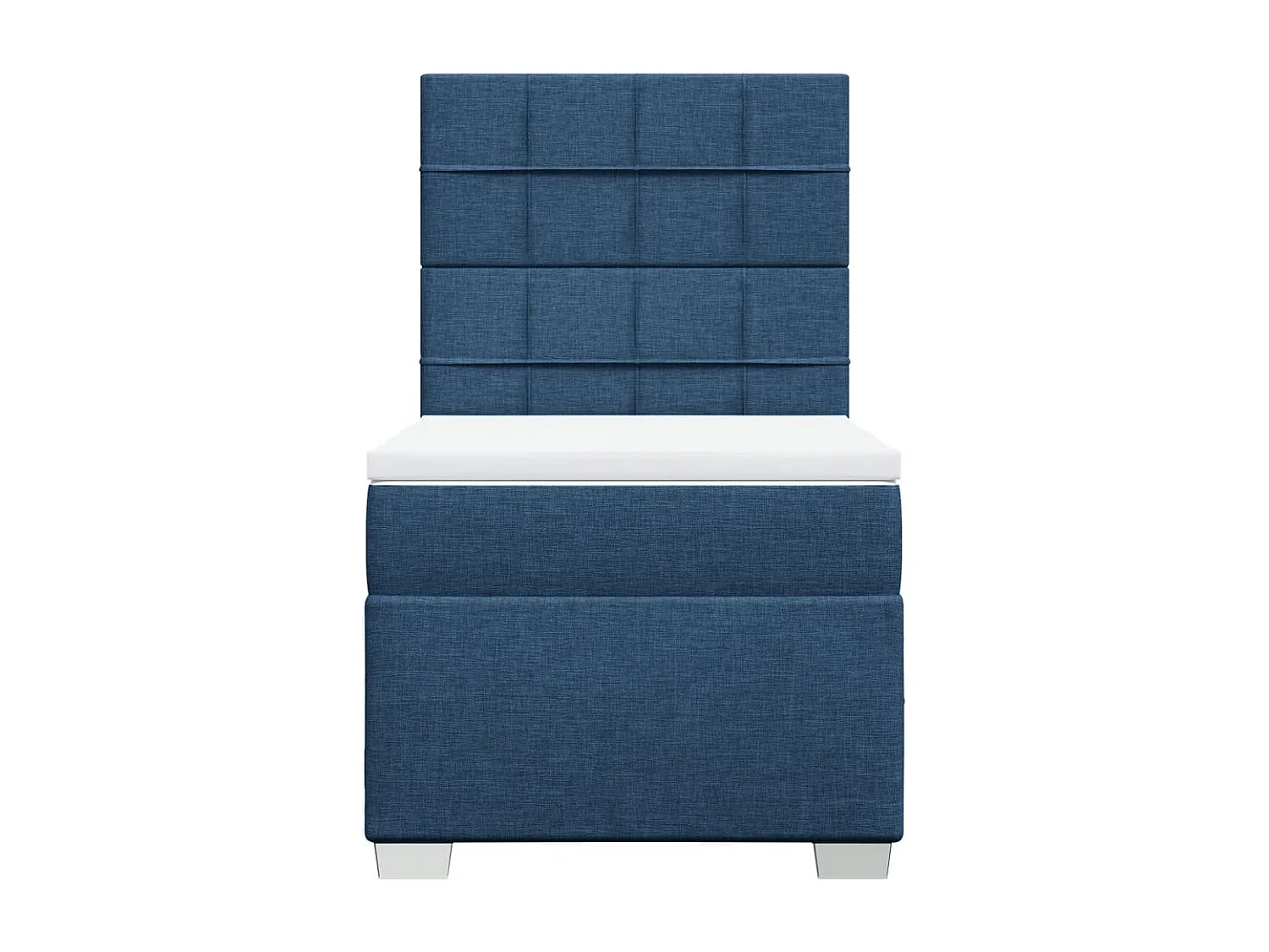 Boxspring met matras stof blauw 90x190 cm