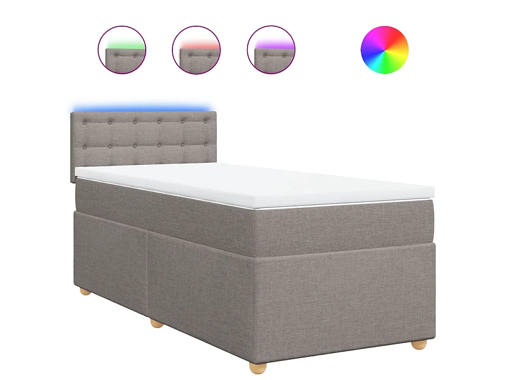 Boxspringbett mit Matratze Taupe 90x200 cm Stoff