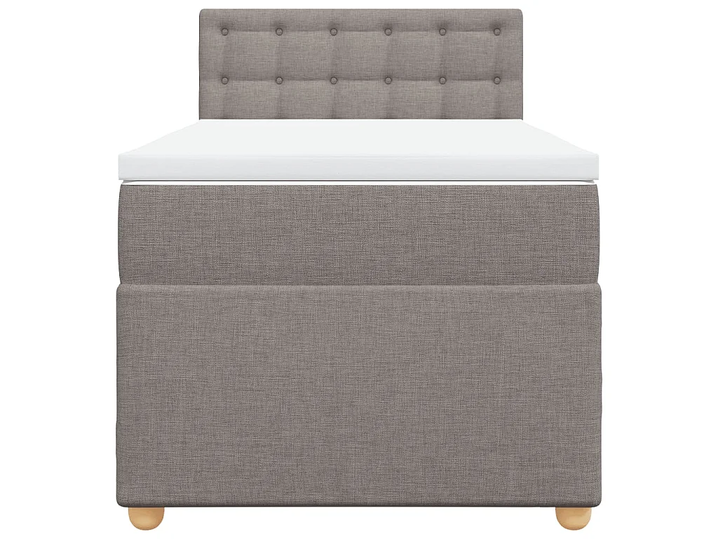 Boxspringbett mit Matratze Taupe 90x200 cm Stoff