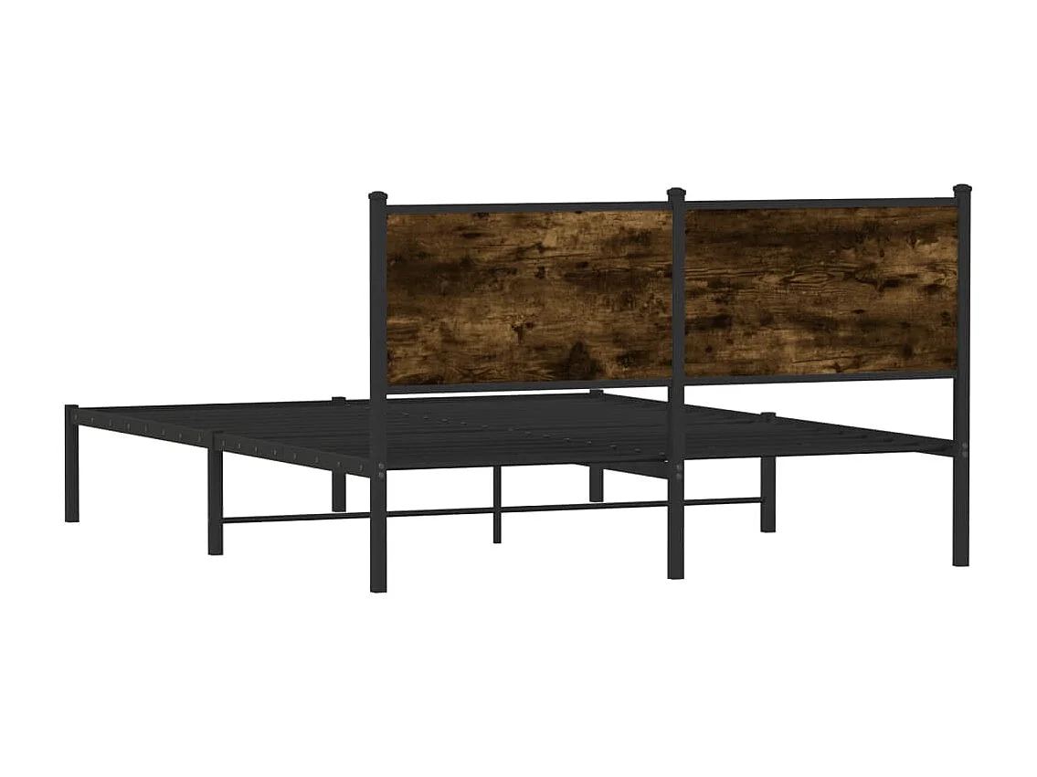 Metallbett ohne Matratze Räuchereiche 150x200 cm