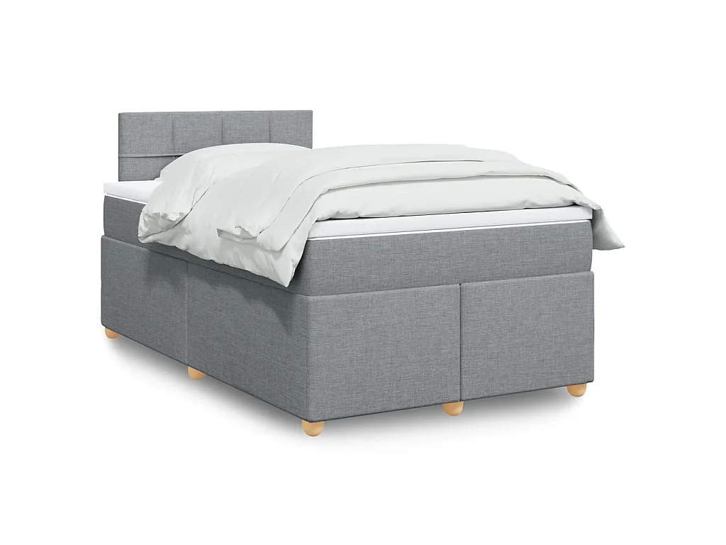 Boxspring met matras stof lichtgrijs 120x200 cm