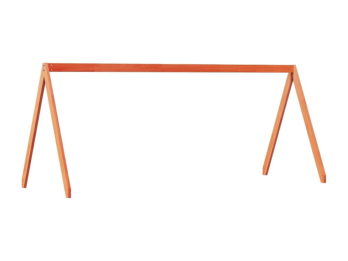 Letto a Soppalco con Tetto Cera 80x200 cm in Legno di Pino