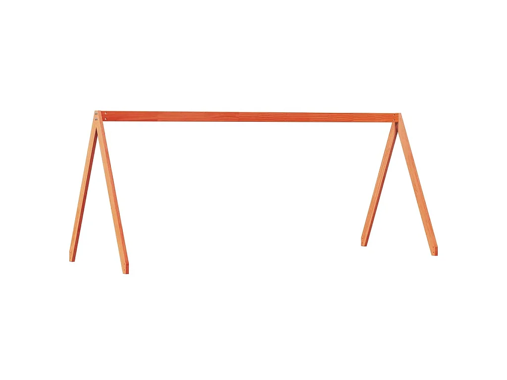 Lit haut sans matelas cire marron 80x200 cm bois de pin massif