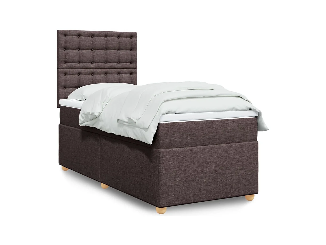 Boxspring met matras stof donkerbruin 80x200 cm
