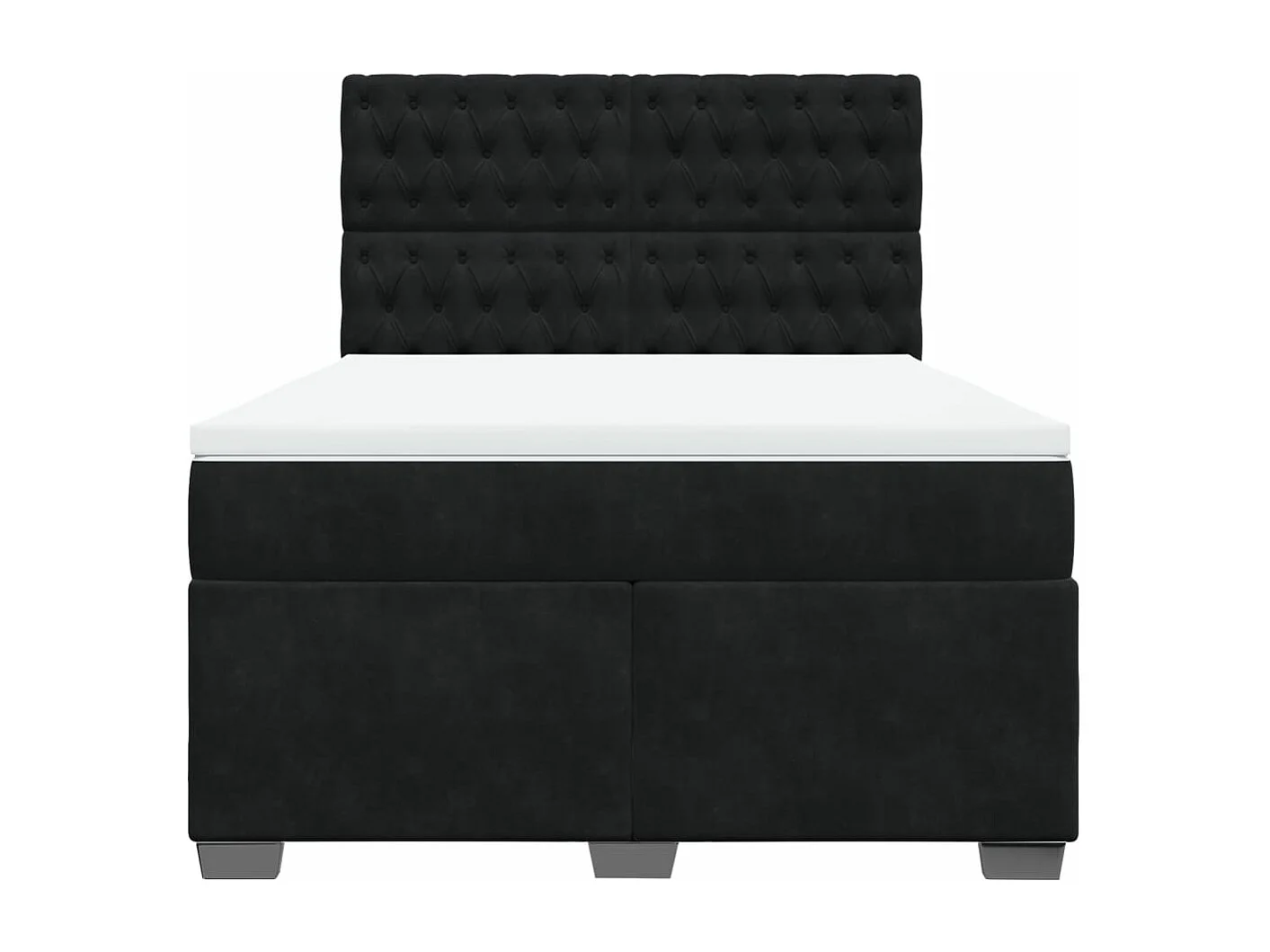 Boxspring met matras fluweel zwart 160x200 cm