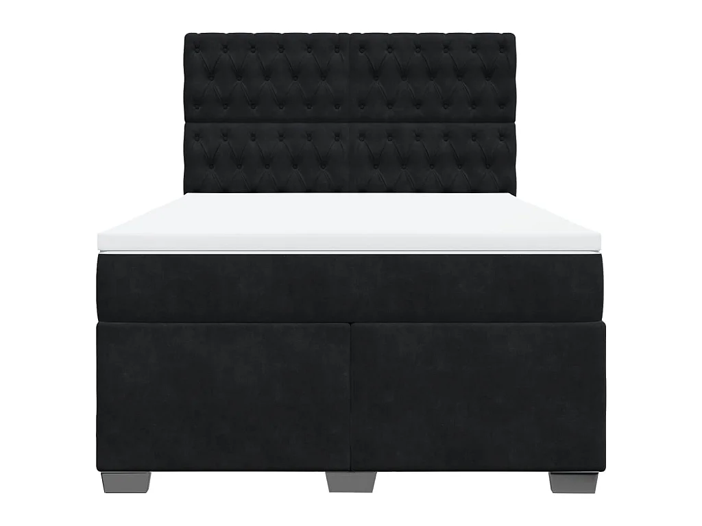 Boxspringbett mit Matratze Schwarz 160x200 cm Samt