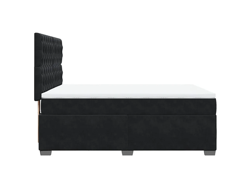 Boxspringbett mit Matratze Schwarz 160x200 cm Samt