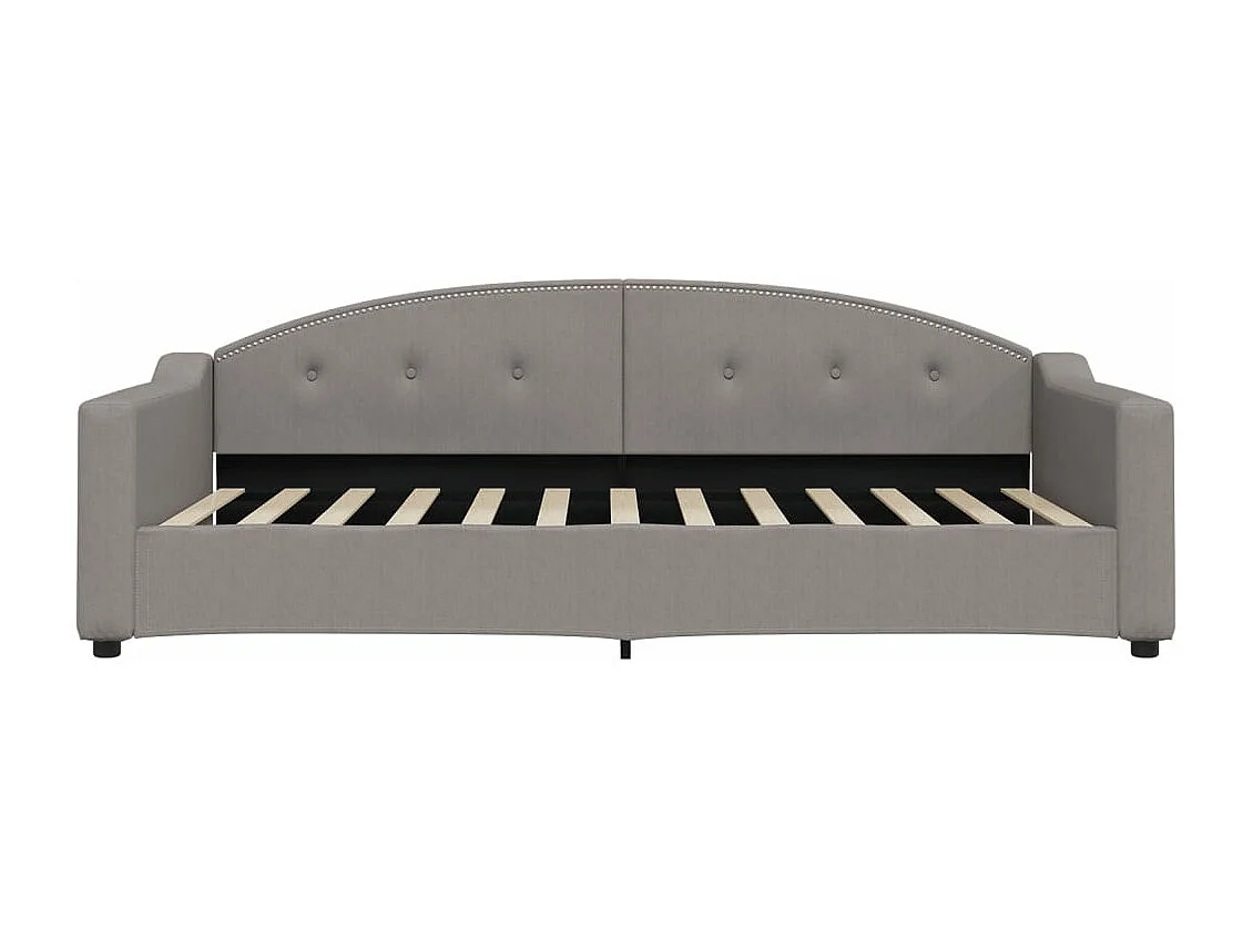 Lit de jour avec gigogne et tiroirs taupe 100x200 cm tissu