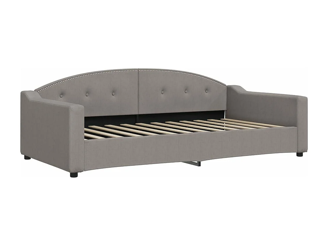 Tagesbett Ausziehbar mit Schubladen Taupe 100x200 cm Stoff