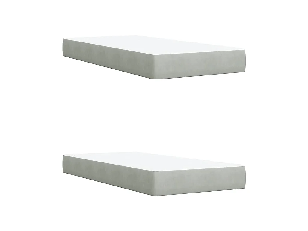 Boxspring met matras fluweel lichtgrijs 200x200 cm