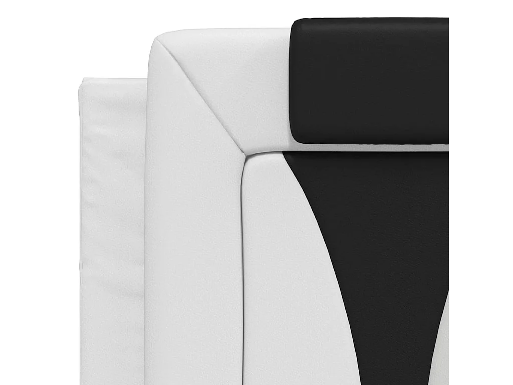Bedframe "Viana" zonder matras kunstleer wit en zwart 140x190 cm