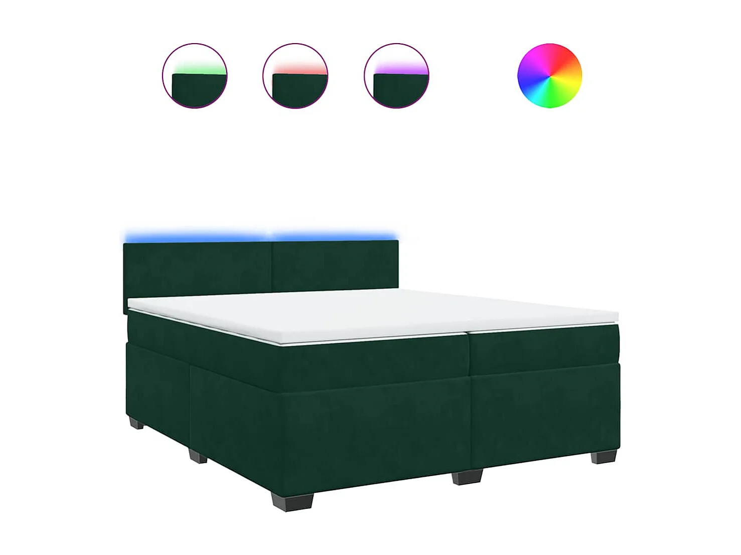 Boxspringbett mit Matratze Dunkelgrün 200x200 cm Samt