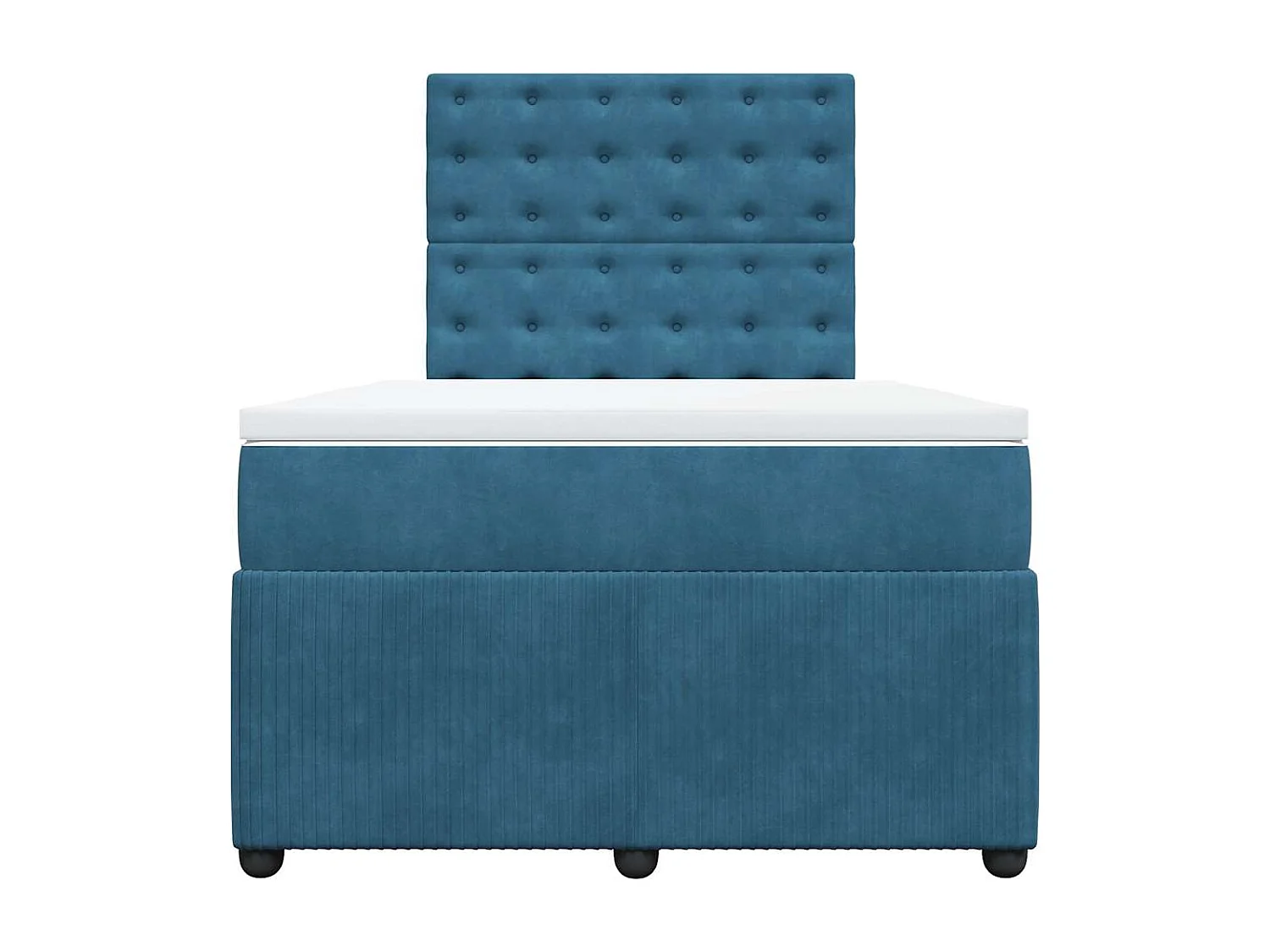 Boxspringbett mit Matratze Dunkelblau 120x200 cm Samt