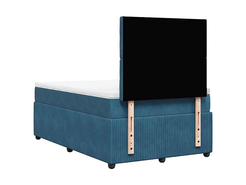 Boxspringbett mit Matratze Dunkelblau 120x200 cm Samt