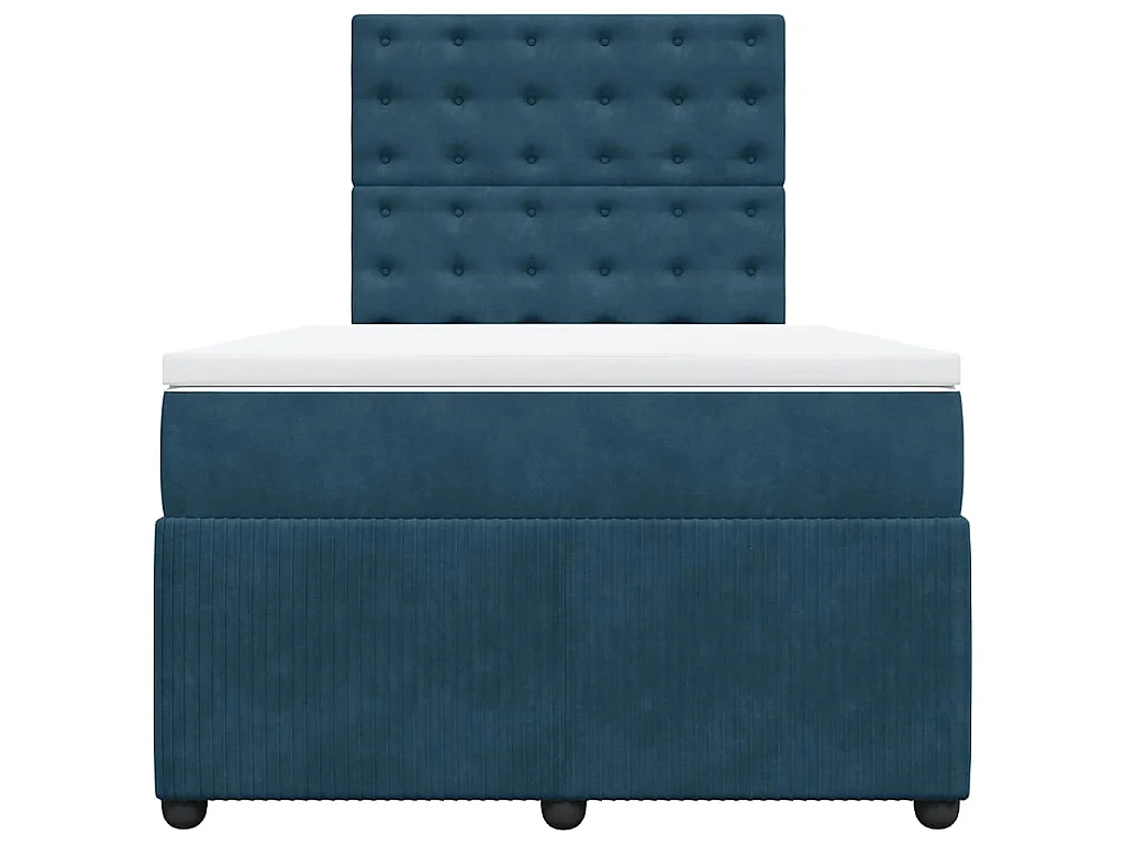 Boxspring met matras fluweel donkerblauw 120x200 cm