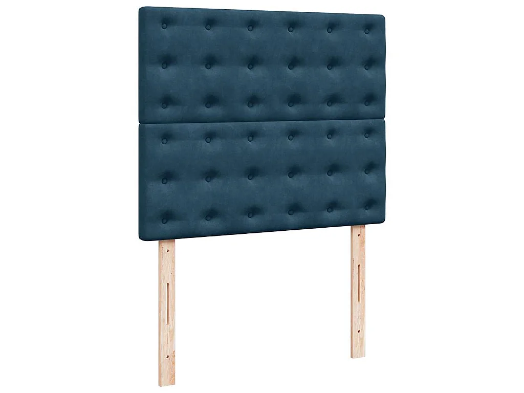 Boxspring met matras fluweel donkerblauw 120x200 cm