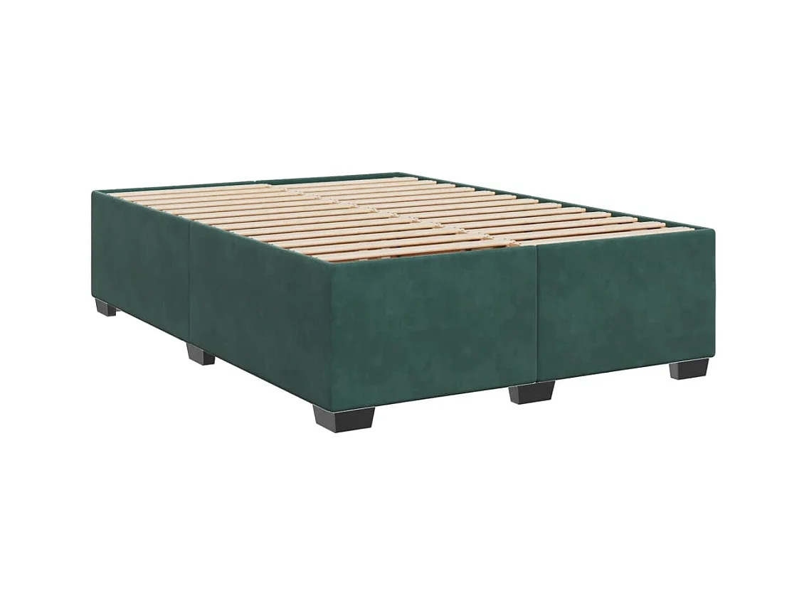 Sommier à lattes de lit et matelas Vert foncé 160x200cm Velours