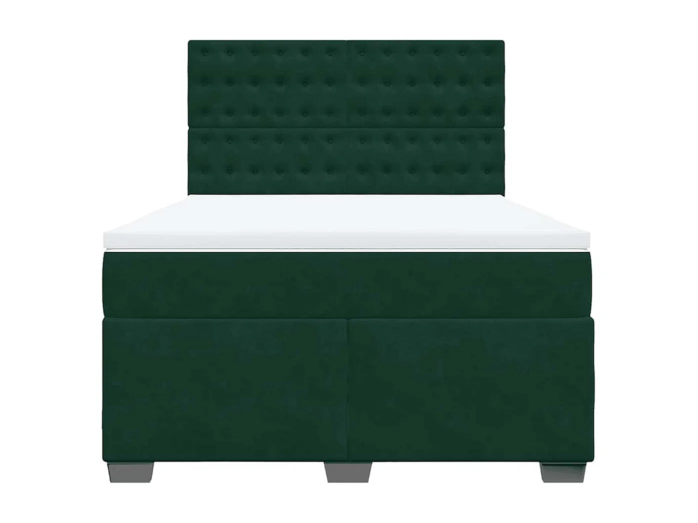 Sommier à lattes de lit et matelas Vert foncé 160x200cm Velours