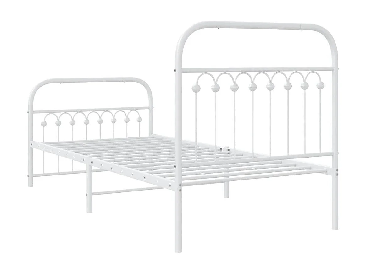 Estructura cama sin colchón con estribo metal blanco 90x200 cm