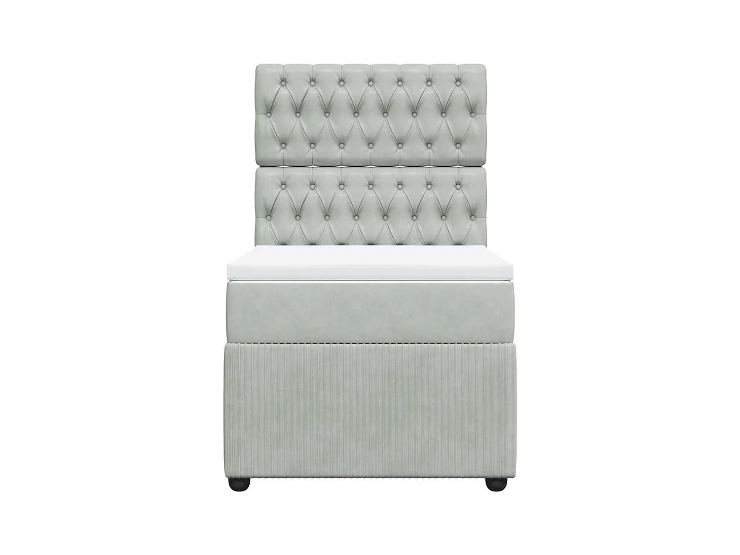 Sommier à lattes de lit et matelas Gris clair 100x200cm Velours