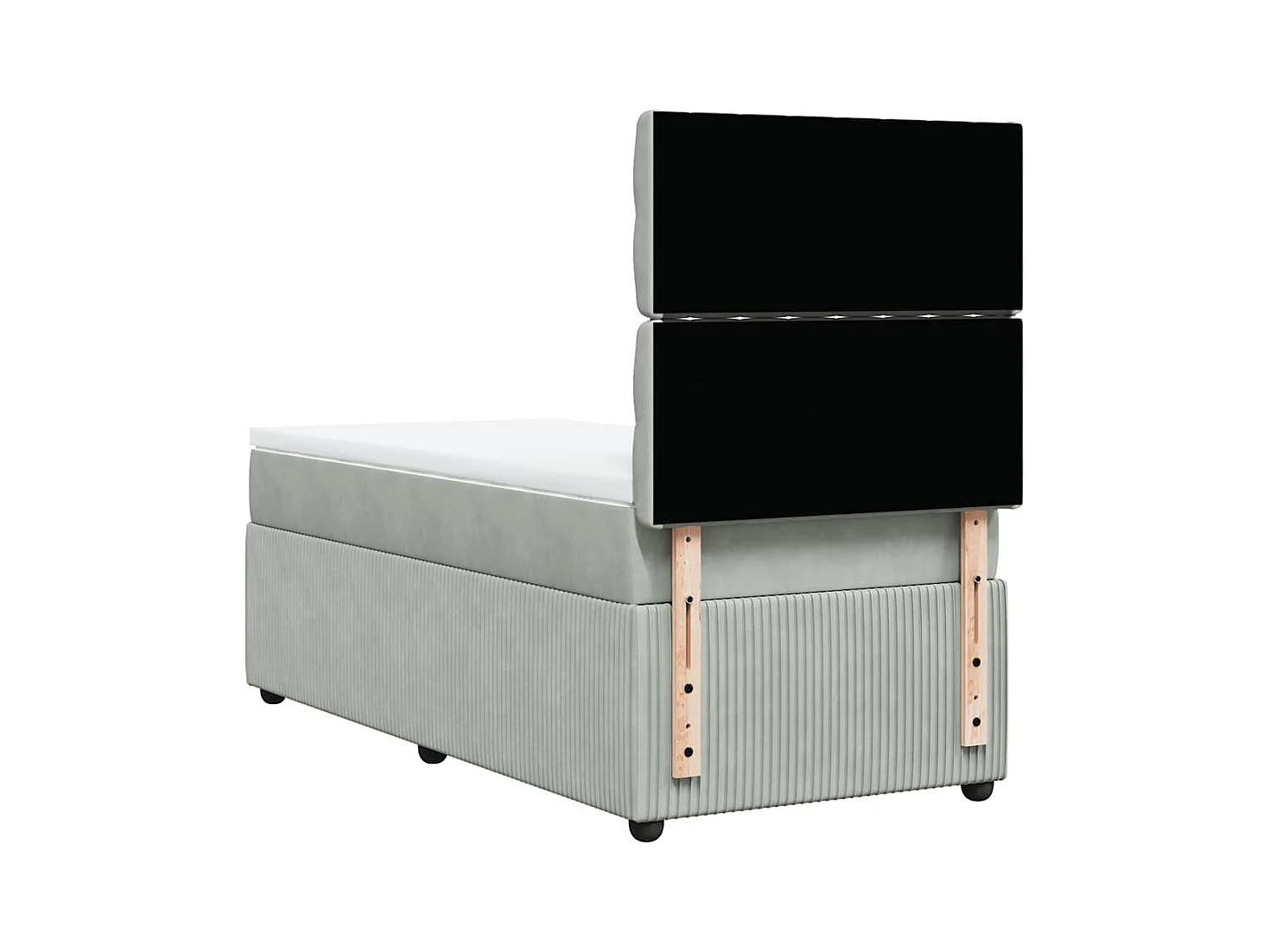Sommier à lattes de lit et matelas Gris clair 100x200cm Velours